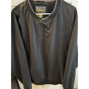 Cabela's Black V-Neck Windbreaker Pullover Size‎ Large